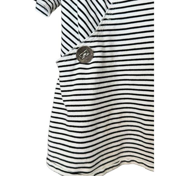Soft Surroundings Promenade Large Tunic Striped Pockets Blk & White Coastal Prep - Picture 3 of 5